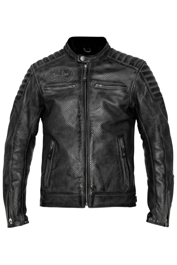 JACKET STORM LEATHER BLACK XL