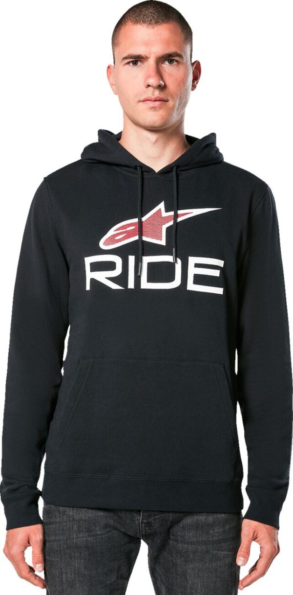 HOODIE RIDE 4.0 P/O BK/RD/WT X - immagine 3