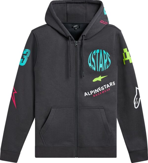 HOODIE ZIP VARIEGATE GUNMETAL