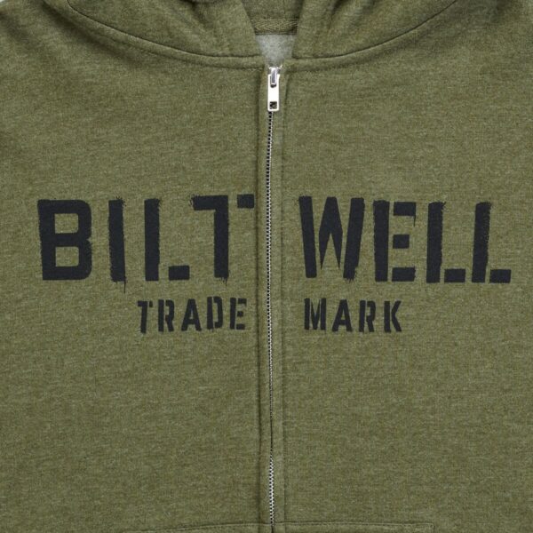 HOODIE STENCIL ZIP OLIVE 2X - Image 4