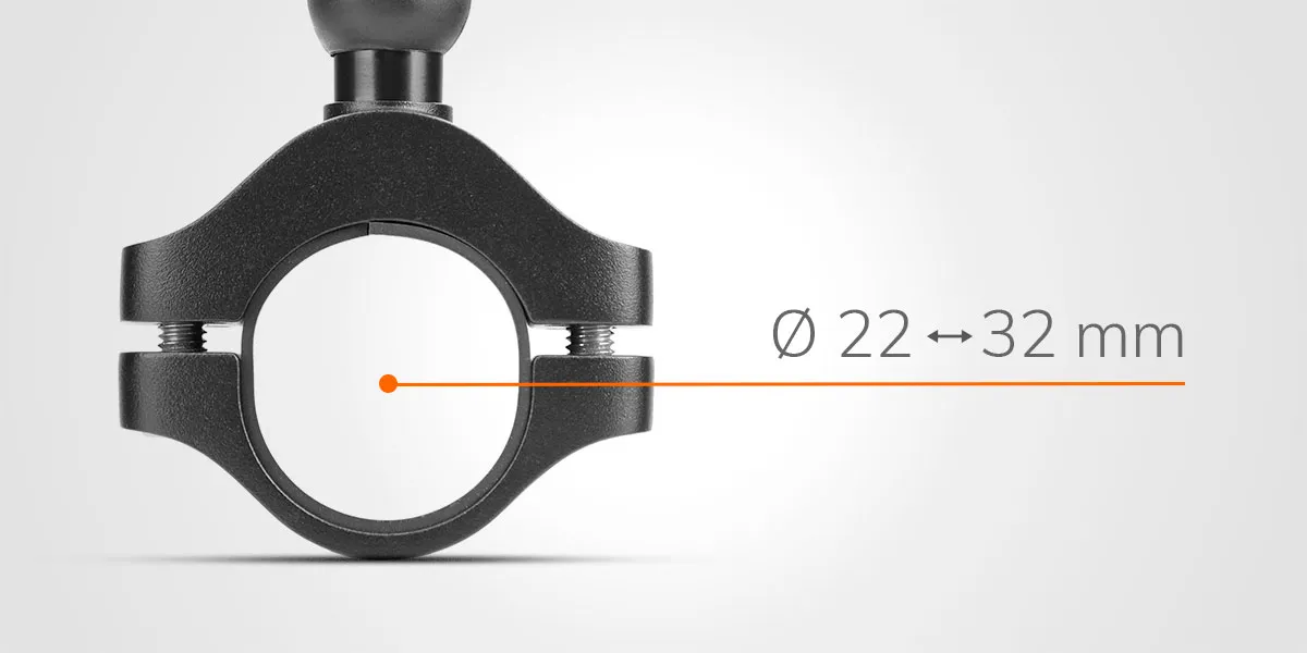 OPTILINE DONUTPORTA TELEFONO MOTO IN METALLO PER MANUBRIO DA 22 A 32MM - immagine 5