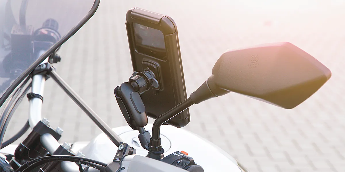 OPTILINE POLE ORBITPORTA CELLULARE DA SPECCHIETTO MOTO IN METALLO CON BRACCIO SNODABILE - immagine 3