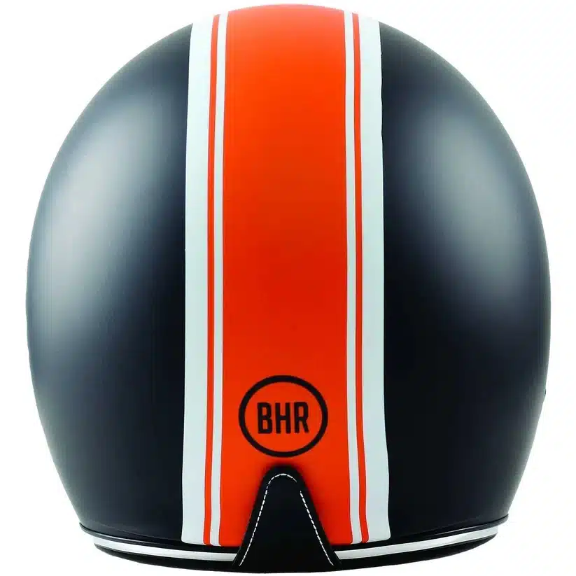 CASCO MOTO JET BHR VINTAGE MOD. 811 NERO/ARANCIO OPACO UNISEX - immagine 2
