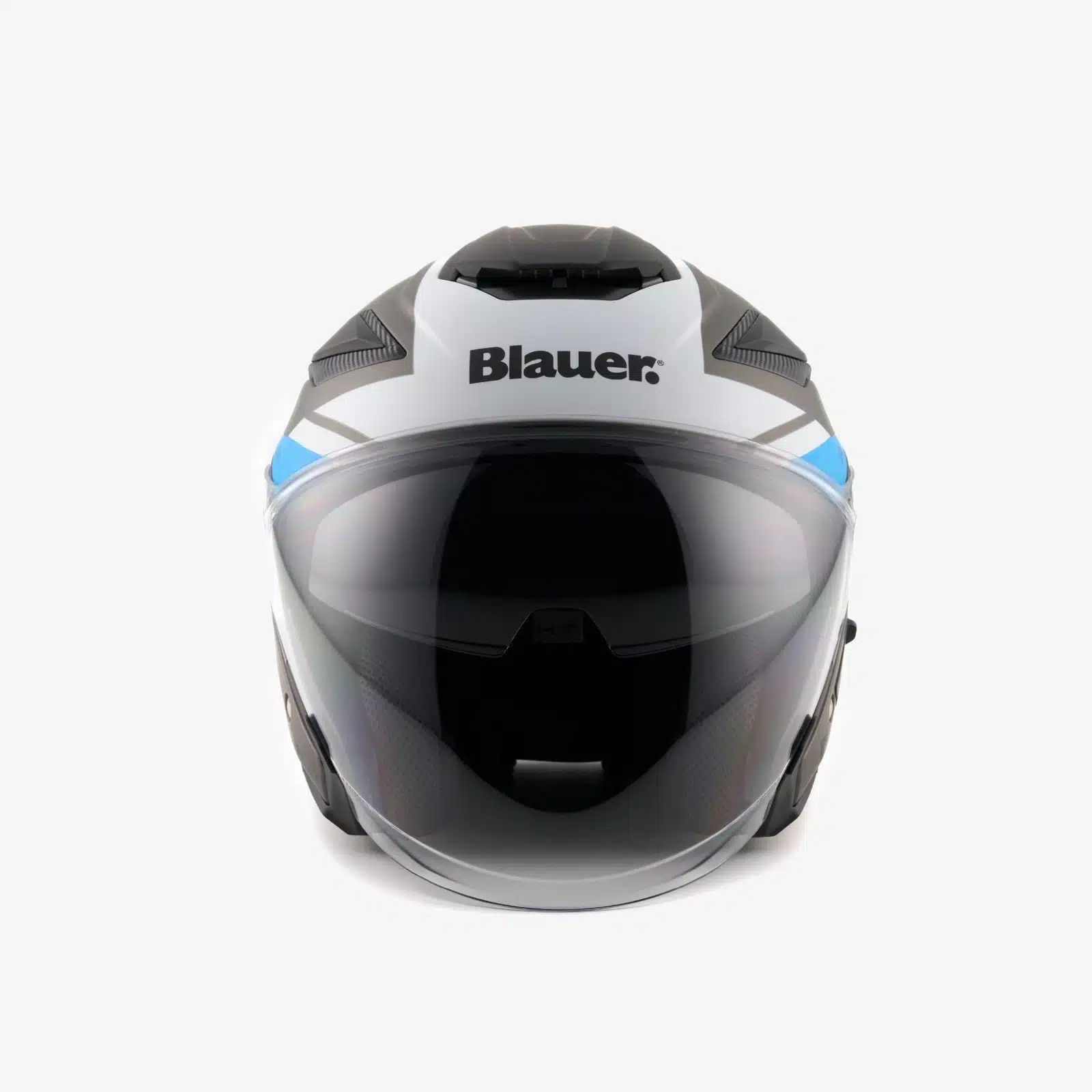 CASCO MOTO JET BLAUER HT JJ01 MONO GREY COLOR H80 DOPPIA VISIERA - immagine 2