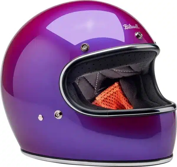 Casco integrale viola Biltwell per café racer