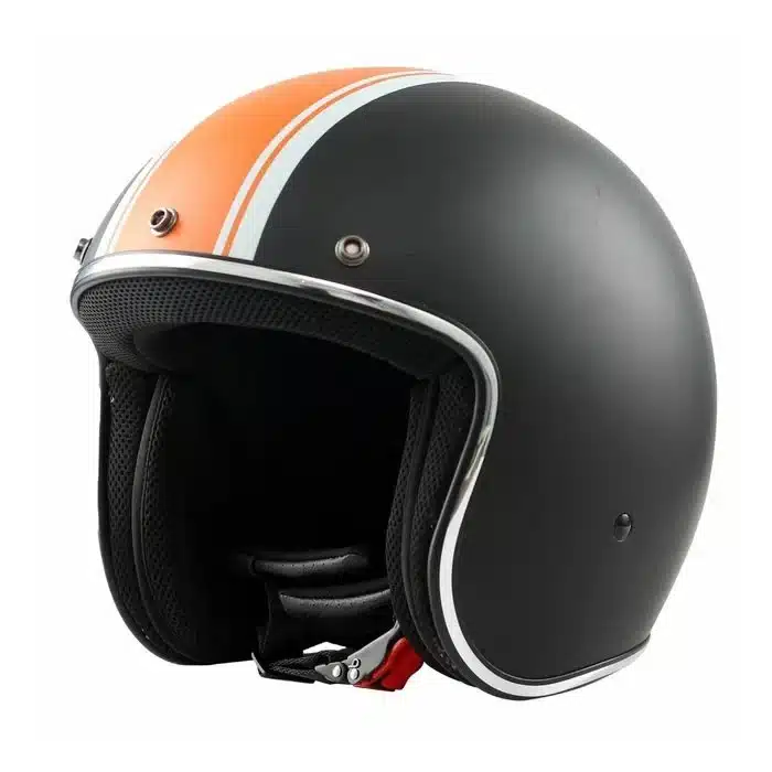 CASCO MOTO JET BHR VINTAGE MOD. 811 NERO/ARANCIO OPACO UNISEX