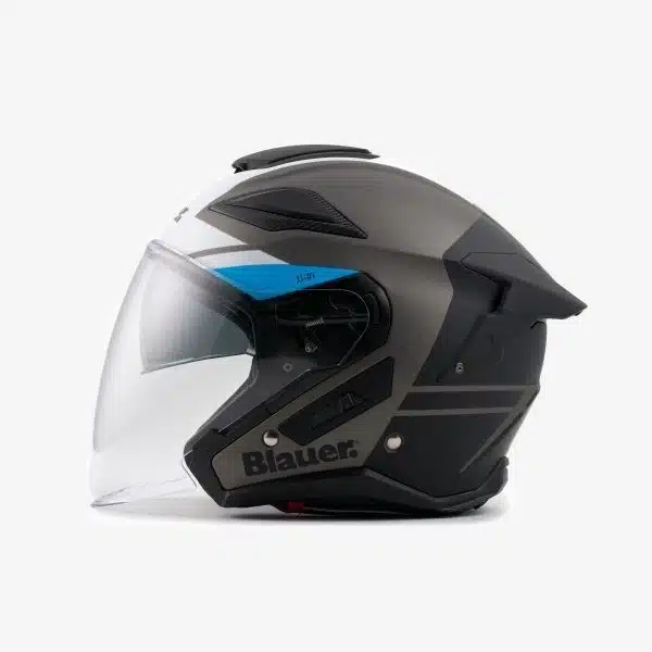 CASCO MOTO JET BLAUER HT JJ01 MONO GREY COLOR H80 DOPPIA VISIERA - immagine 4