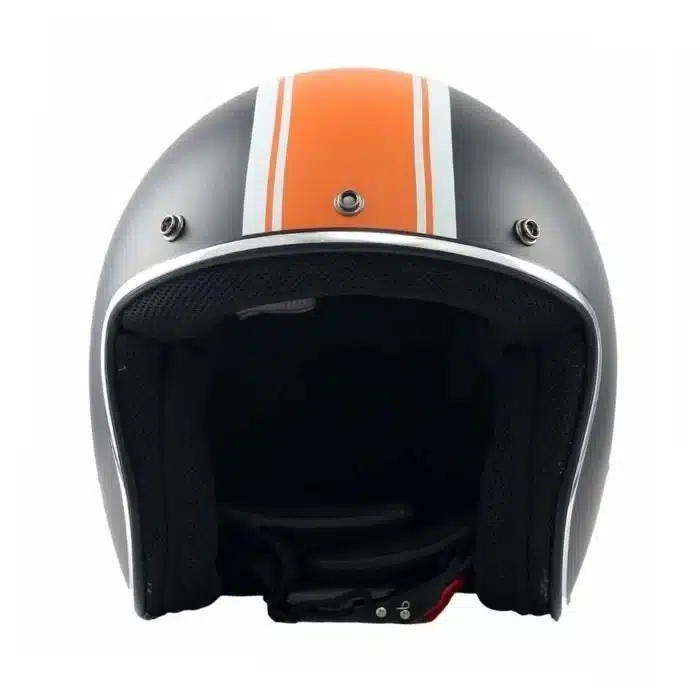 CASCO MOTO JET BHR VINTAGE MOD. 811 NERO/ARANCIO OPACO UNISEX - immagine 4