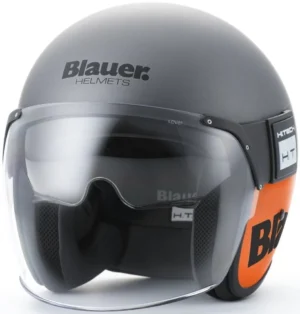 Blauer Pilot H79 casco jet color arancio nero grigio